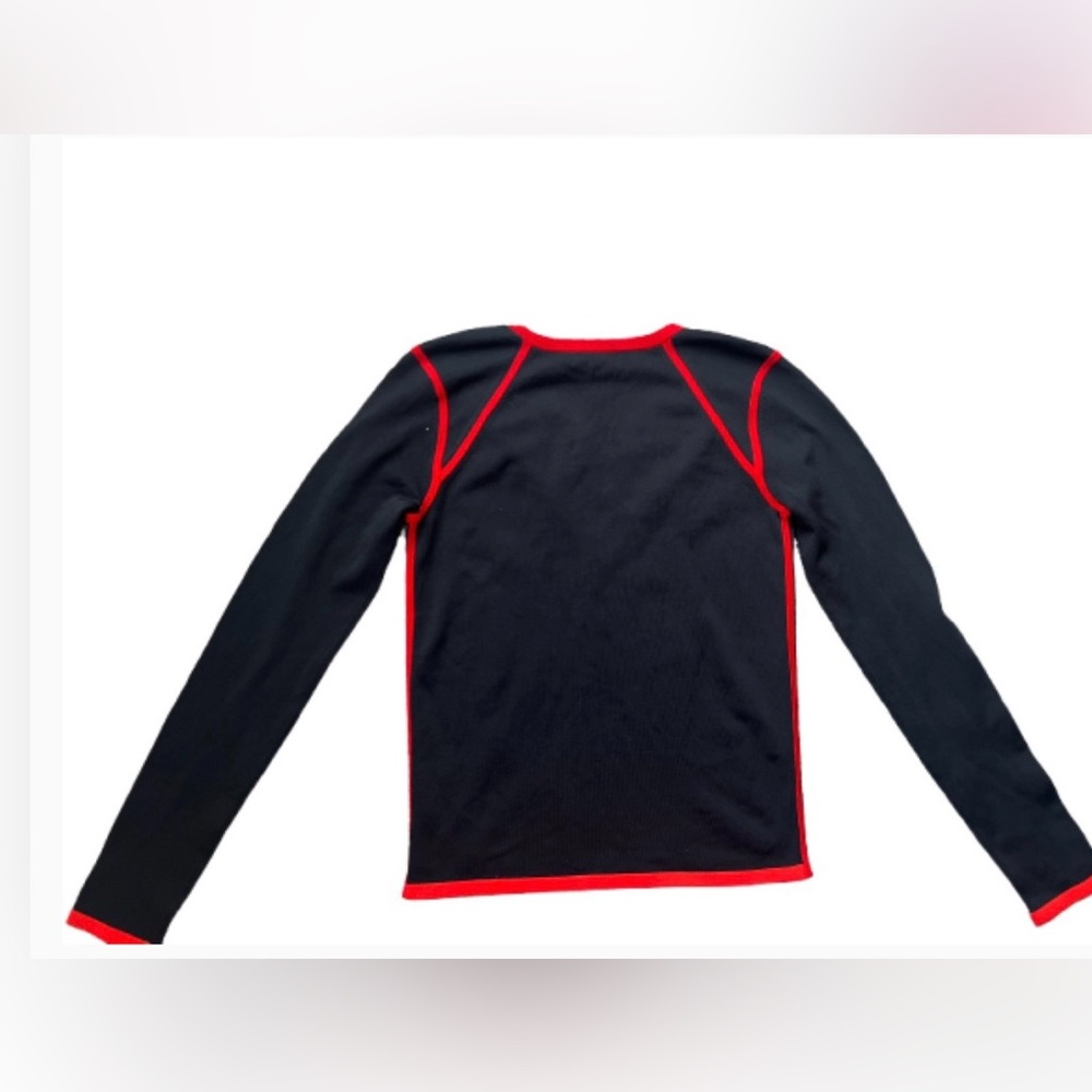 DKNY Y2K Chic Trendy Black and Red V-neck Top - Picture 4 of 9